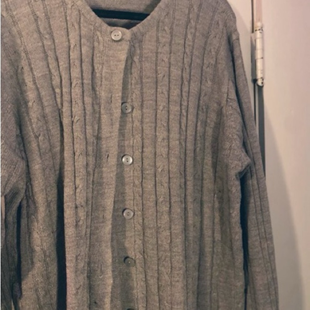 Vintage Women's Gray Turtle Bay Cardigan Sweater 2X